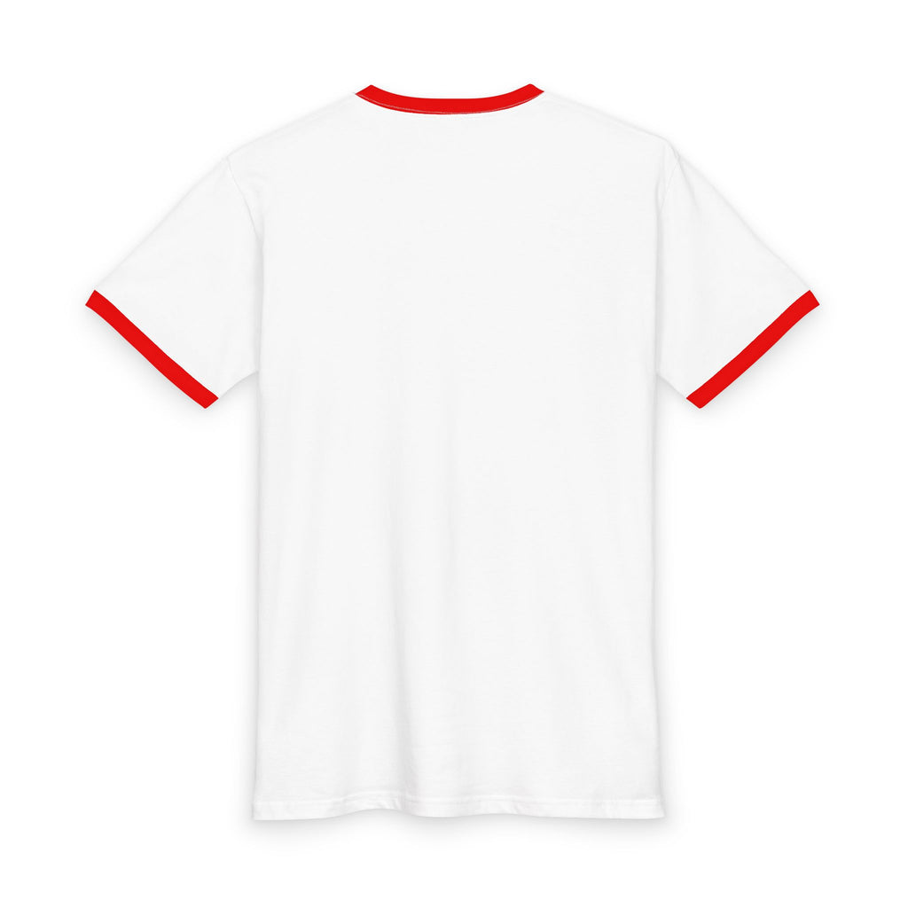Ringer Tee — Bold 'S SEX X' Graphic Tee (Retro Red Print)