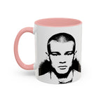 Monochrome Portrait Accent Coffee Mug — Retro Pop Art Faces