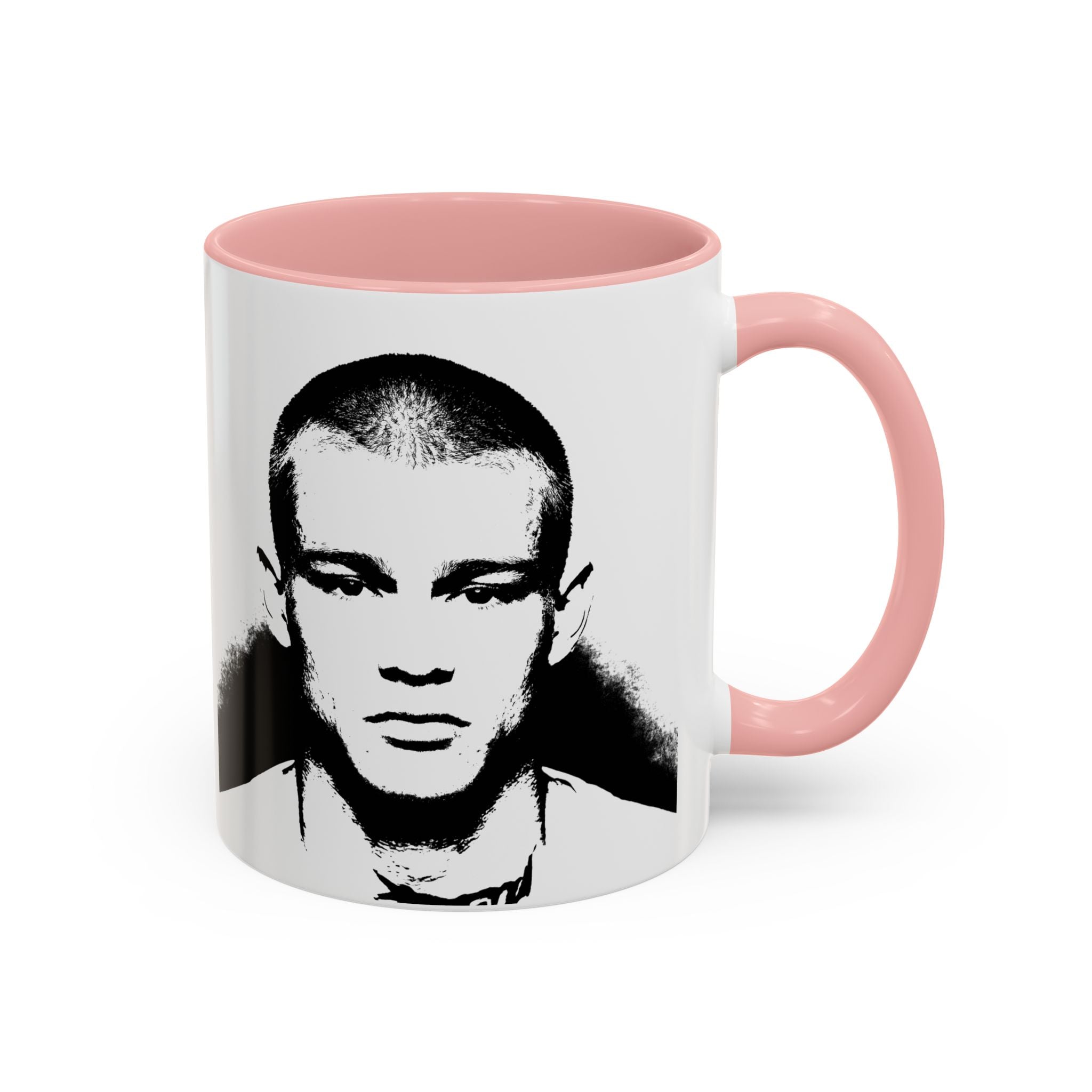 Monochrome Portrait Accent Coffee Mug — Retro Pop Art Faces