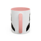 Monochrome Portrait Accent Coffee Mug — Retro Pop Art Faces