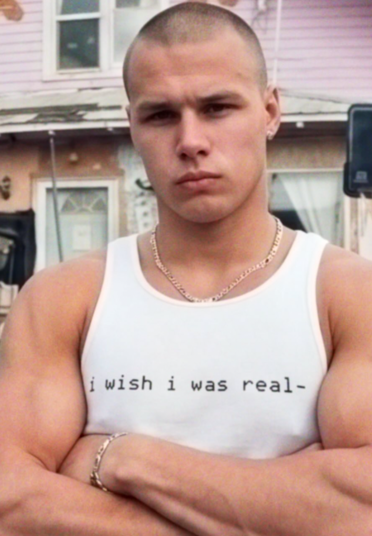 Garment-Dyed Tank — “i wish i was real” Minimalist Text Tank Top