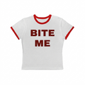 Bite Me Cropped Ringer Tee