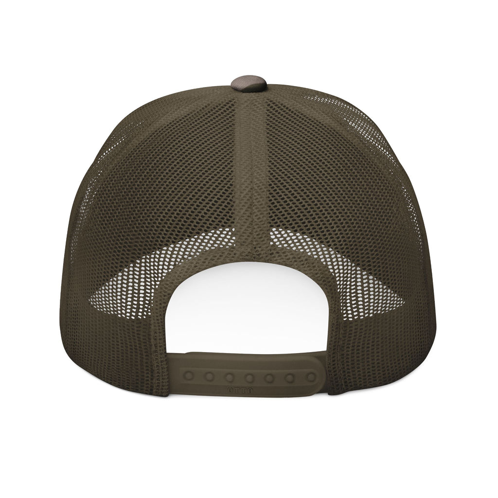 Camo Trucker Hat — Embroidered 'SEX' Patch Cap
