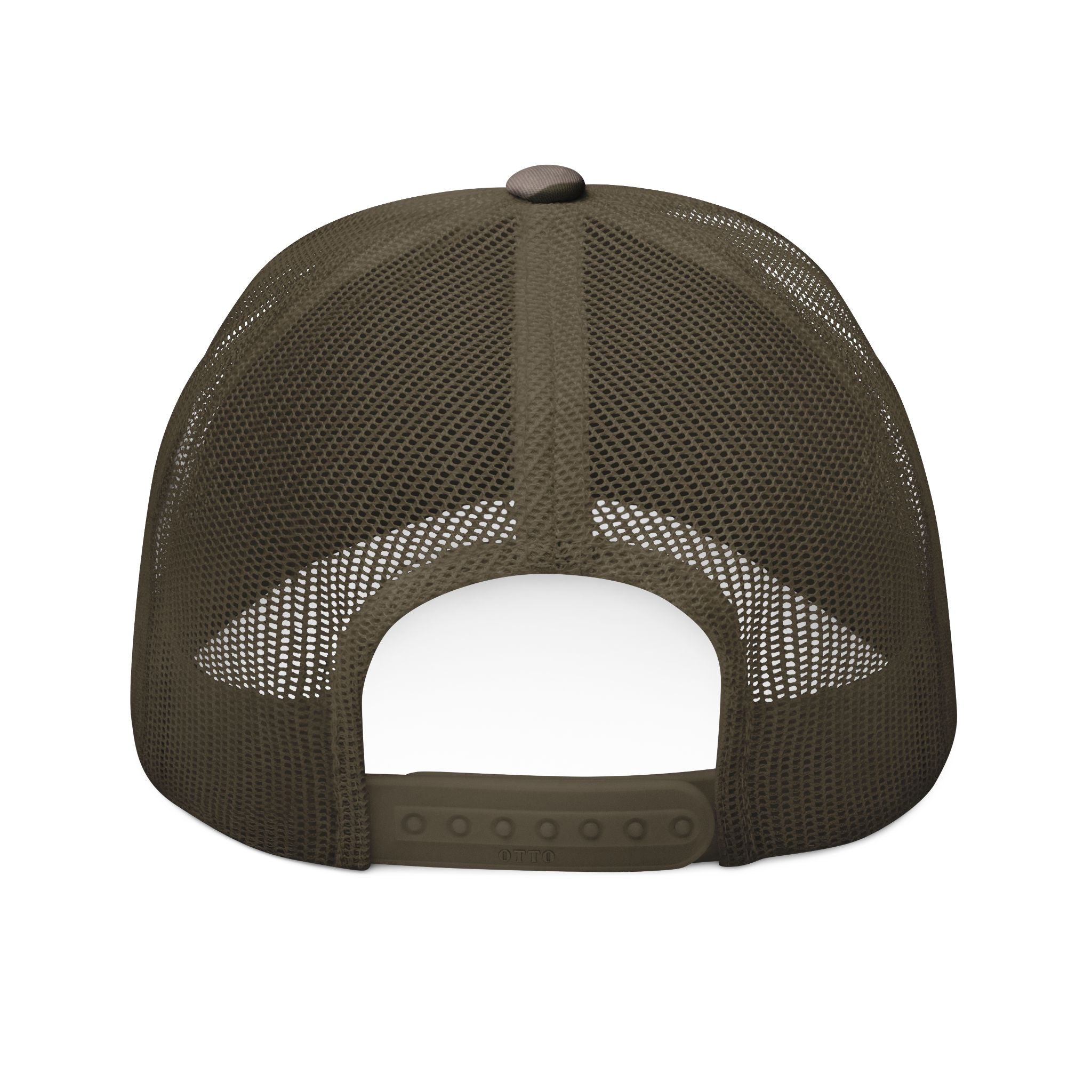 Camo Trucker Hat — Embroidered 'SEX' Patch Cap