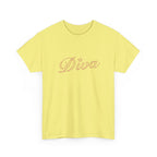 Diva Script Tee — Pink Cursive 'Diva' Graphic T-Shirt