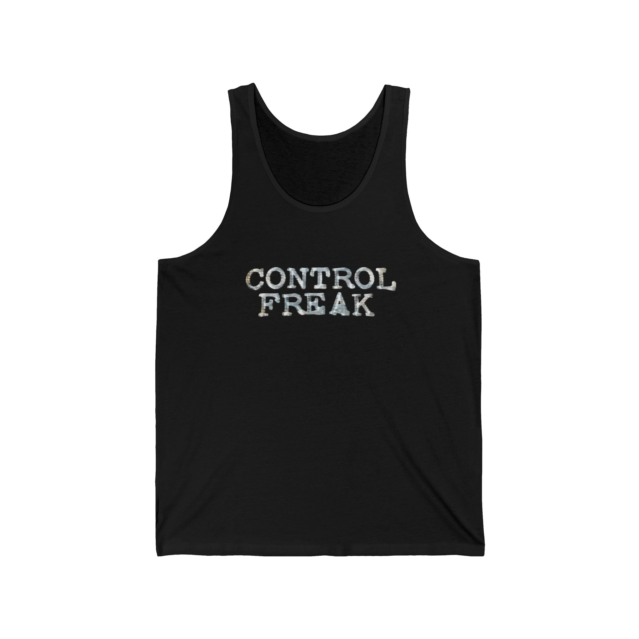 Control Freak Tank Top — Funny Graphic Black Jersey Tank