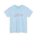 Diva Script Tee — Pink Cursive 'Diva' Graphic T-Shirt