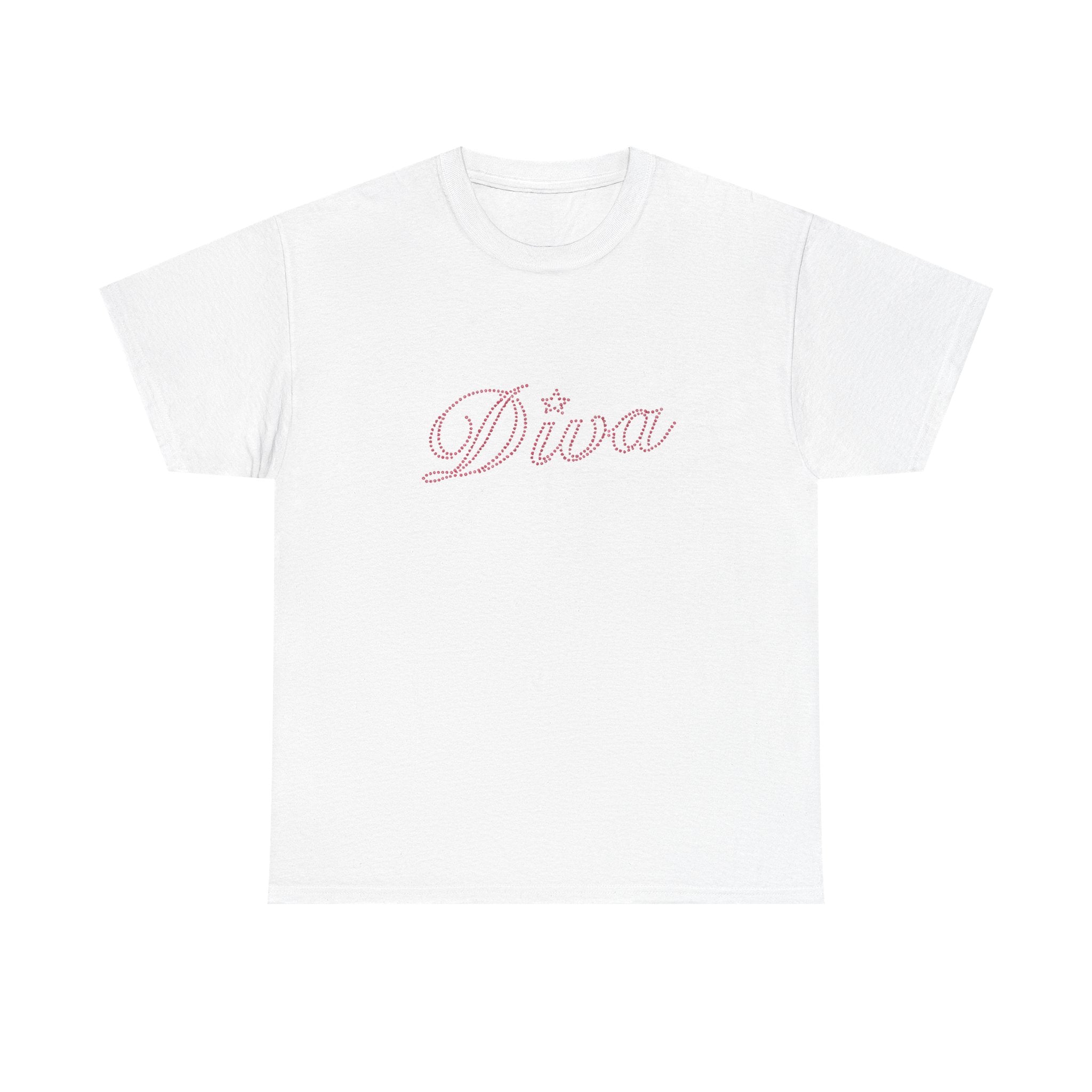 Diva Script Tee — Pink Cursive 'Diva' Graphic T-Shirt