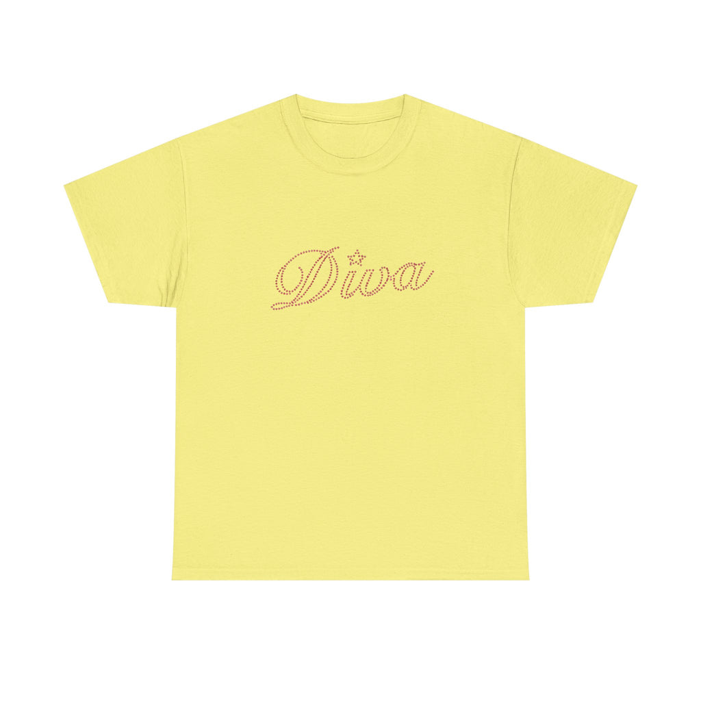 Diva Script Tee — Pink Cursive 'Diva' Graphic T-Shirt