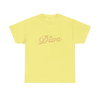 Diva Script Tee — Pink Cursive 'Diva' Graphic T-Shirt