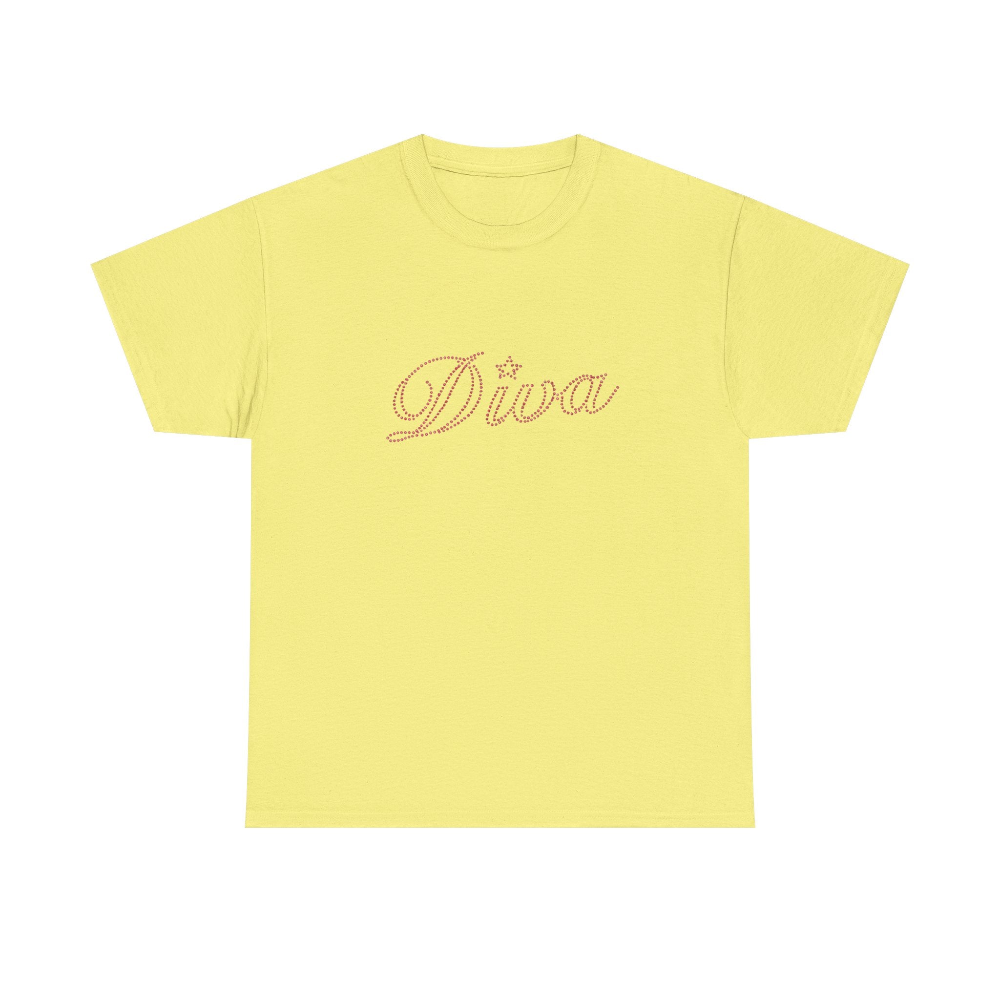 Diva Script Tee — Pink Cursive 'Diva' Graphic T-Shirt