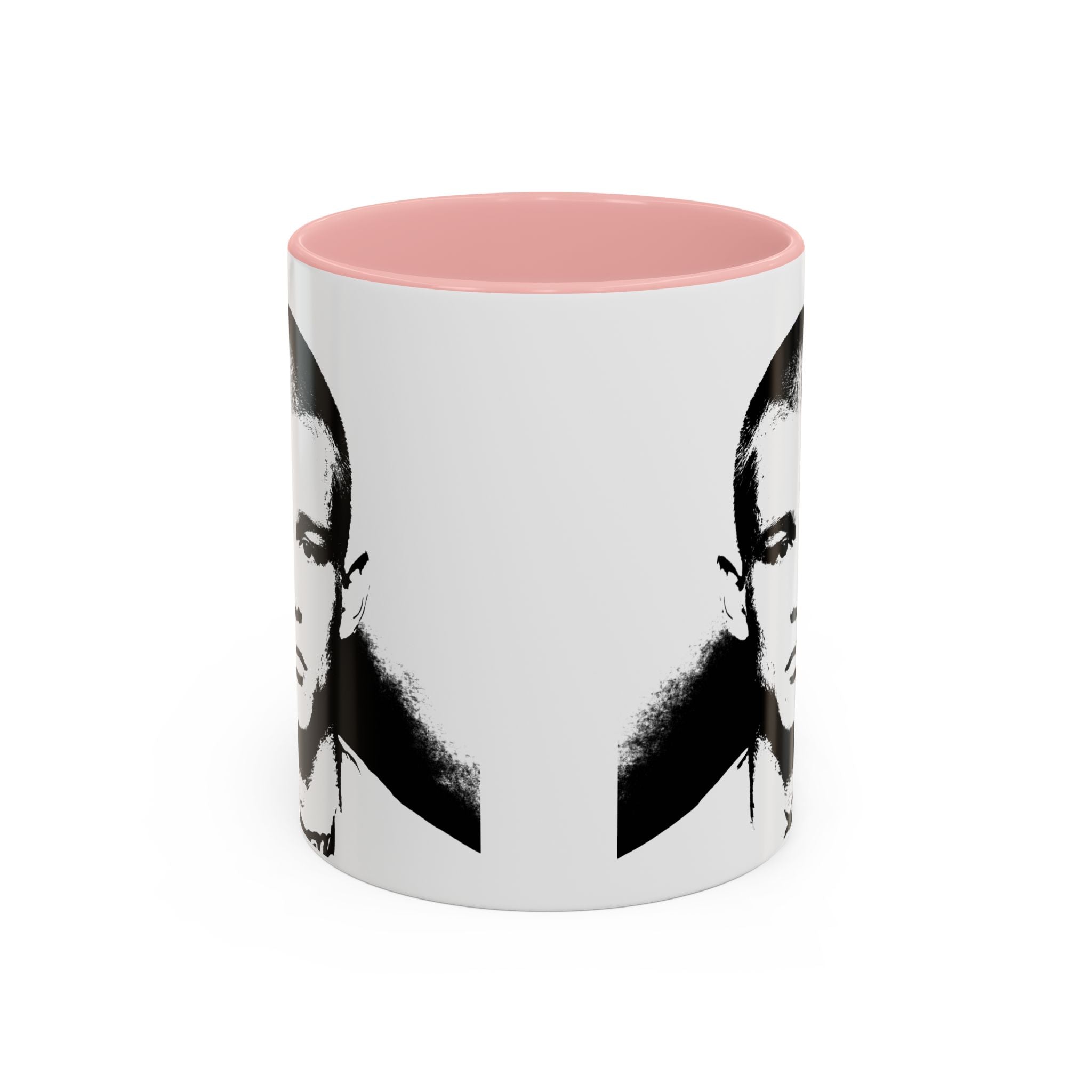 Monochrome Portrait Accent Coffee Mug — Retro Pop Art Faces
